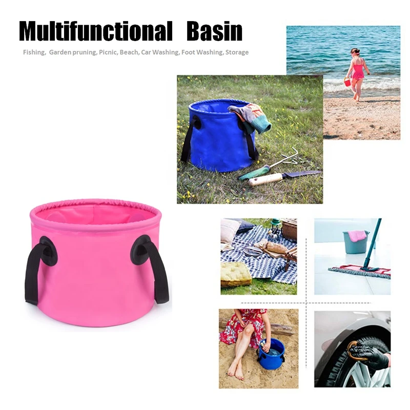 Hot Sale Foldable Water Bucket Camping Collapsible Bucket Garden Portable Folding  Outdoor Wash Basin