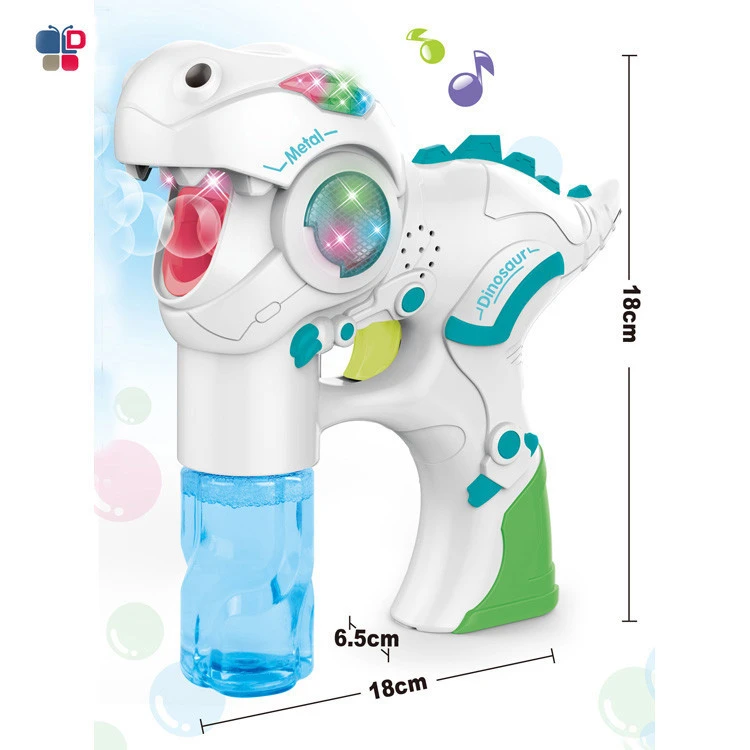 Hot sale funny gifts for girl and boy musical lighting dinosaur bubble gun toy