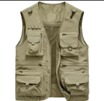 Hot Sale High Quality Uniform  Work Vest  100% Polyester Fibre  Sleeveless Many Pockets Work Tectical   Reflective Vest