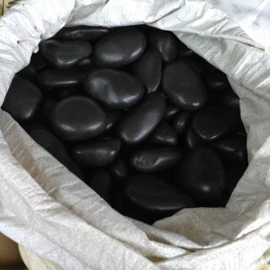 Hot sale natural tumbled polished black pebble stone for landscaping and garden decoration