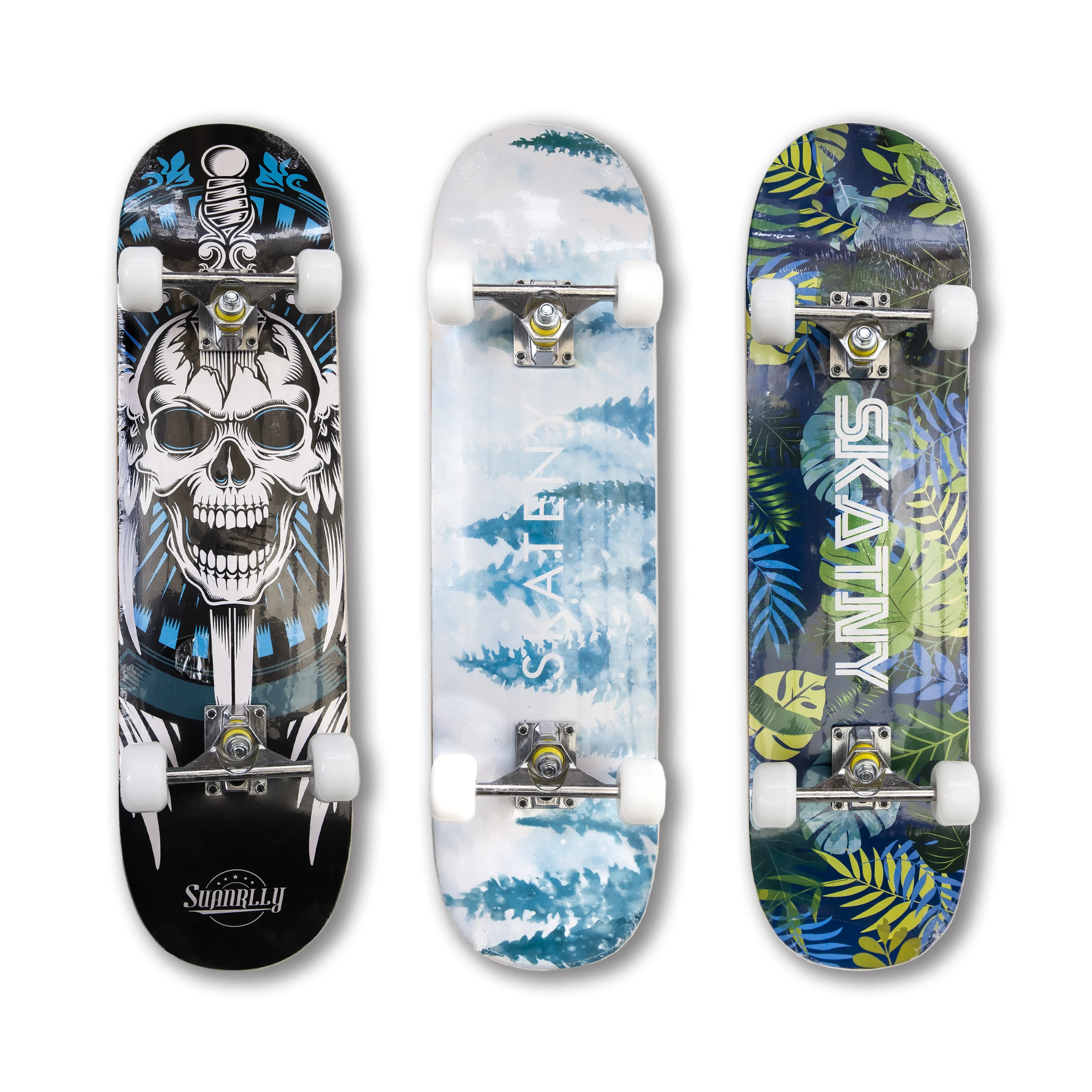 Hot Sale Stock in Trade 7 Ply Northeast Maple Complete Standard Skateboard  with Pu Wheels For Teens Adults