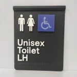 Hot Sale Unisex Custom Metal Embossed Braille Toilet Door Signage Sign