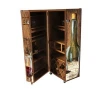 Hot Selling Home Storage Living Room Furniture  Wine Glass Display  With Wheels Wooden Wine Cabinet