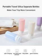 Hot Selling  Portable Silicone Refillable Bottles Mini Traveler Packing Lotion Points Shampoo Bath Container Press Bottles