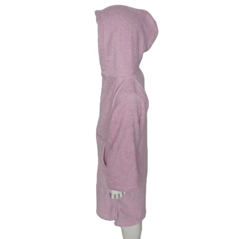 hot selling soft pink gray 100% cotton terry kids zip bathrobes / home bathrobe with good quality
