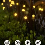 Hot Selling Waterproof LED Solar Garden Light 6/8/10 Head Swaying Firefly Lawn Light for Outdoor Christmas Decorative Purpose