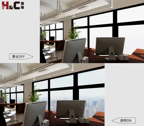 huichi outdoor pdlc film sample privacy auto switchable tint window self-adhesive smart glass film