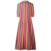 Indonesia clothing Summer fashion print color stripes long shirt lady ropa mujer dresses women
