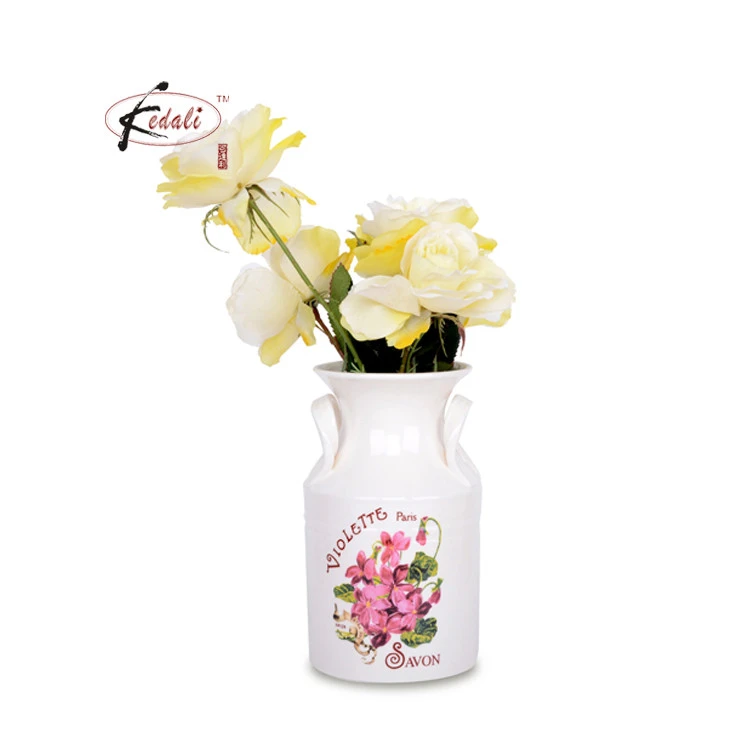 indoor decoration flower vase with decal pattern