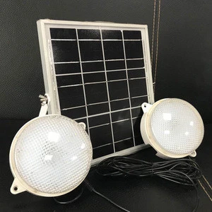Indoor Garden Solar Ceiling Light with 5m Cable Camping Lamp Twin head