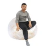 Indoor Inflatable Plastic Football Transparent Leisure Bean Bags Lazy Sofa Lounge Chair With Golden Glitters for home furniture