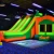 Import Indoor inflatable Slides jumping bouncy Castles bounce house for kids and birthday party, Fluorescent inflatable trampoline from China