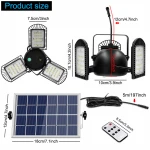 Indoor outdoor 60LED solar lamp solar garage light adjustable brightness remote control timing garden light