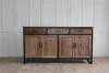 industrial style kitchen furniture metal frame natural wood sideboard
