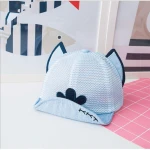 Infant children's winter unstructured green suede floral trucker casquette hat cap