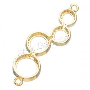 jewelry finding micro pave cubic zirconia micro pave donut brass connector 1/1 loop