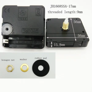 JH1668SSA-17 Hot Sale ABS Silence Sweep Movement For Wall Clock mechanism accessories with pointers aluminium clock hands
