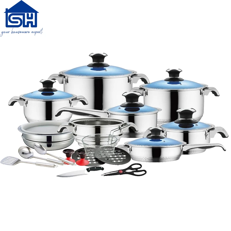 Jiangmen Stainless Steel Cookware Set Pot South Africa steel pot cookware set