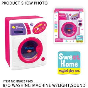 Kids Home Appliances House Pretend Play Toy Washing Machine Toy With Music Light