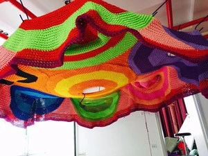 Kids Indoor Playground Knitted Rainbow Colorful Nylon Crocheted Climbing Net