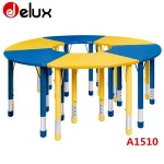 kids Trapezoid shape colorful school students desk and chair for school desk group A1503