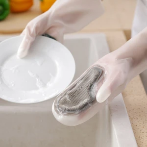 Kitchen Heat Resistant Anti-Scalding Reusable Multifunctional Silicone Household Waterproof Dishwashing Brush Glove