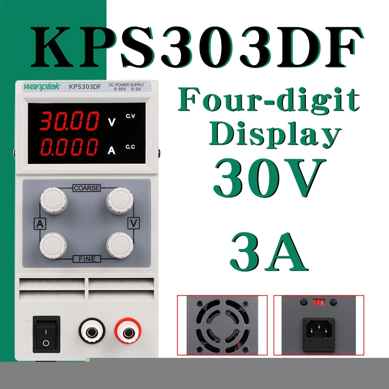 KPS303DF 30V 3A DC Regulated Power Supply Adjustable Laboratory Power Source