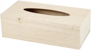 Large wooden tissue box