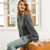 Latest design popular high neck knitted sweater women pullover woman sweater