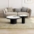 Import LC-080 Hot sales 3 parts round porcelain marble tiles top cylindrical metal base office cafe living room house coffee table set from China