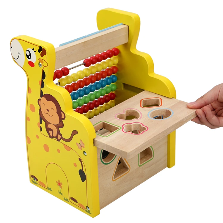Learning Matching Sorting Hole Shape Intelligence Box Montesorri Wooden Toy