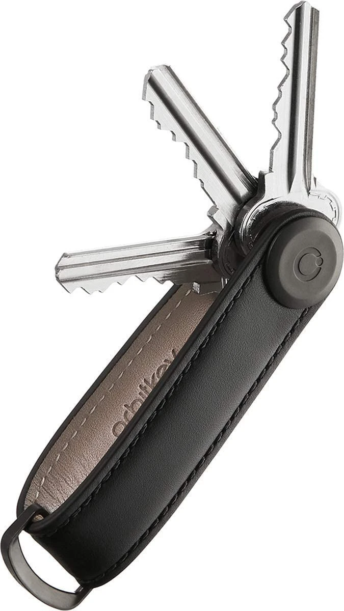 Leather Key Organizer | Durable, Stainless Steel Locking Mechanism, Slim &amp; Quiet Profile | Holds up to 7 Keys, Black
