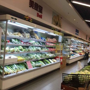 Lintee Best quality commercial supermarket multideck fruit vegetables open display refrigerator