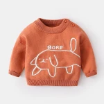 Little Dog Embroidery Warm Kids Clothing Knitted Winter Kids Clothes Baby Sweater