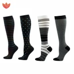 Low MOQ custom knee high Men Womens Unisex colorful funny compression running cycling sports socks