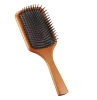 Low MOQ square paddle hair brush and Beech wooden hair brush with nylon pins soft bristle hairbrush
