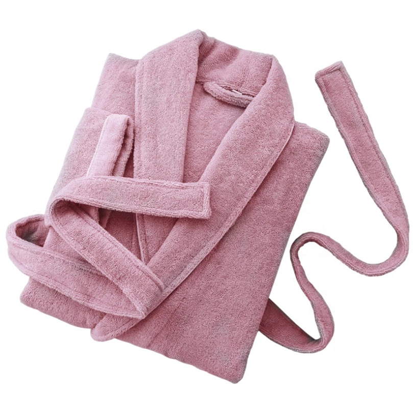 luxury hotel use thick cotton terry couple bathrobe for spa use