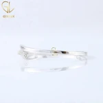 Luxury Jewelry New Trendy Design 925 Silver Round Cut Diamond Bangles for Women Fine Jewelry Bracelets from Indian Supplier
