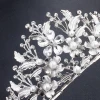 Luxury Rhinestone hair accessories round silver jewelry birthday girl wedding tiara crowns