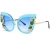 Import Luxury Womens Oversized Cat Eye Rhinestones Sunglasses Flat Mirror Metal Frame Glasses from China