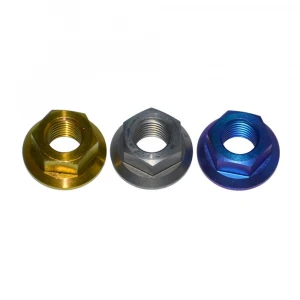 M10 burnt gold purple Titanium Flange Nuts For Motorcycle