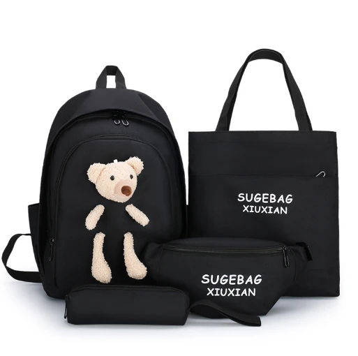 Many styles Stock 4pcs set student school bag for pupil
