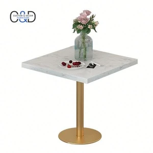 marble top square restaurant tables, faux marble multi-layer plywood small fast food restaurant table