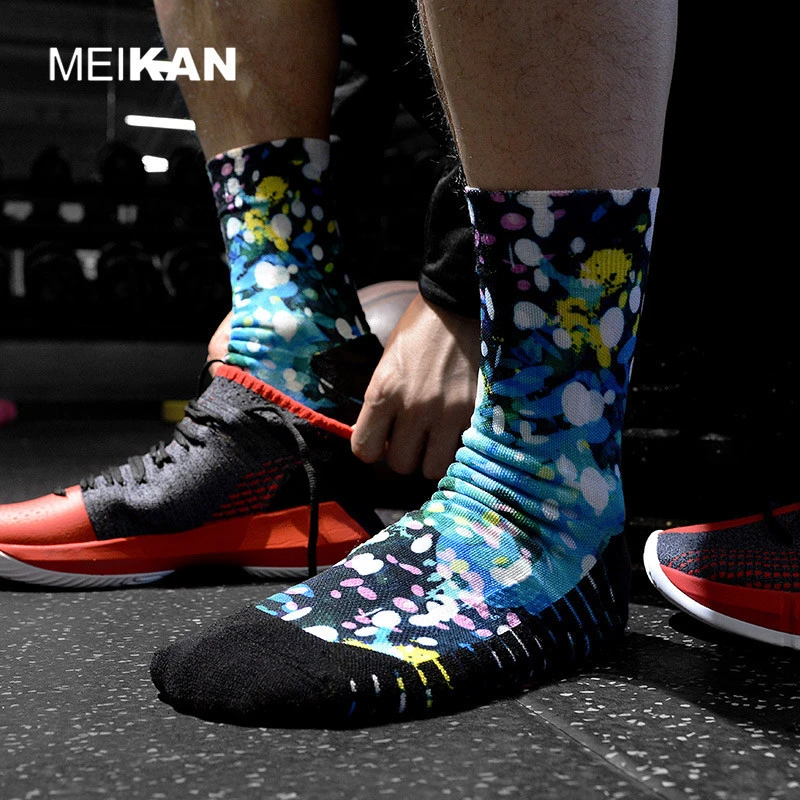 MEIKAN High Quality Anti-Bacterial Breathable Diabetic Sox Sports Socks Sublimation Printing Socks