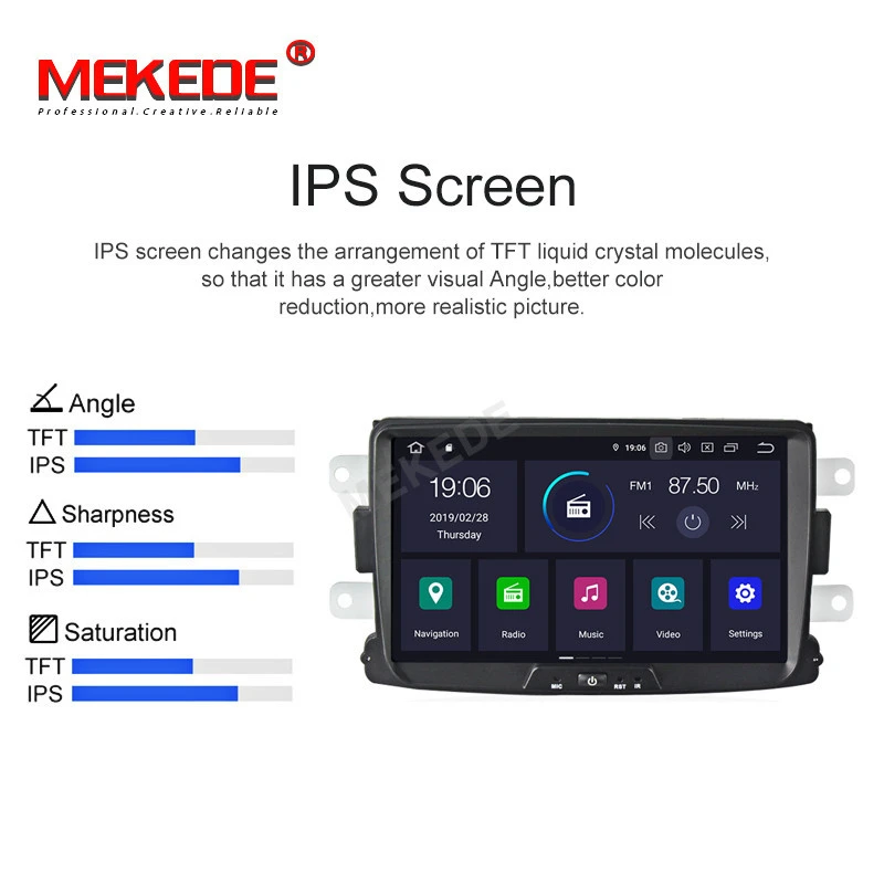 MEKEDE Android 9.0 IPS screen DSP car dvd for Dacia Duster Sandero Lodgy Dokker with one din car radio gps navigation