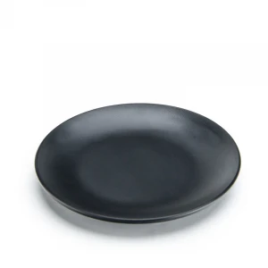 melamine matte black custom made logo Snacks plate Food plate Round plate 6 inch