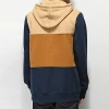Men oversized long sleeve plain solid two tone pullover contrast patchwork hoodies