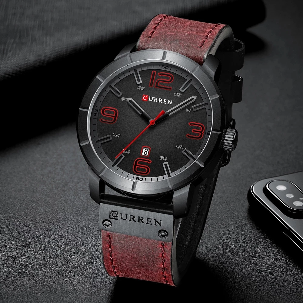 Men Watch CURREN 8327 Mens Quartz Wristwatches Male Clock Top Brand Luxury Reloj Hombres Leather Wrist Watches with Calendar