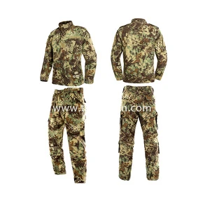 Men&#39;s Tactical Jacket and Pants Military Camo Hunting ACU Uniform  2PC Set