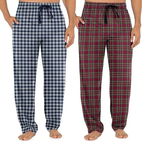 Mens custom trousers Flannel Plaid pant mens Flannel sleepwear drawstring pajamas Smart Casual Plus Size Mens Pant Bangladesh